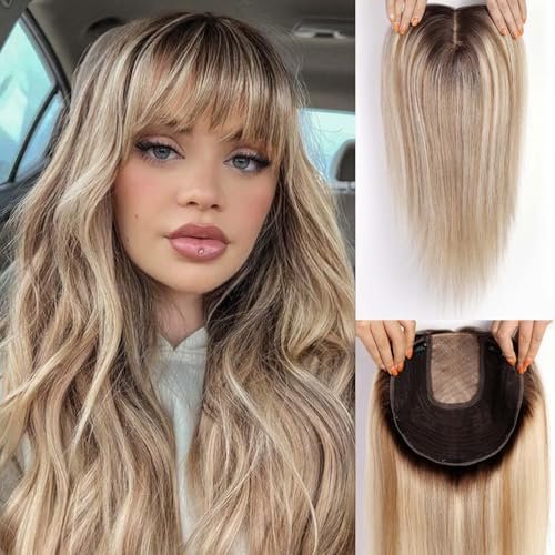 HAIRCUBE 16 inch Hair Toppers for Women Real Human Hair...