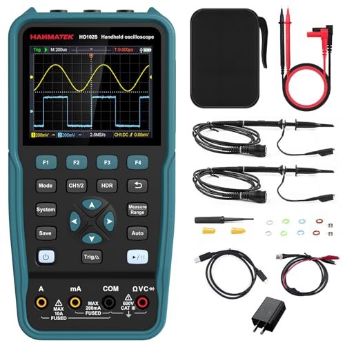 HANMATEK 3 in 1 Handheld Oscilloscope Multimeter 100Mhz...