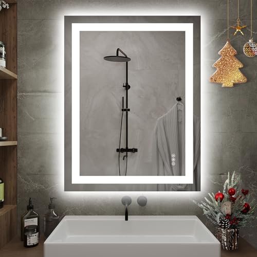 Hivone LED Bathroom Mirror with Lights 28x32 Wall Vanity...