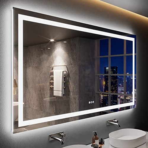 LOAAO 72X40 LED Bathroom Mirror with Lights, Anti-Fog,...
