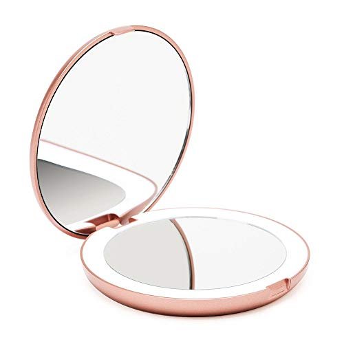 Fancii LED Lighted Travel Makeup Mirror, 1x/10x...