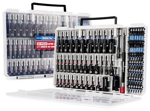 80-Piece Premium Magnetic Impact Nut Driver Set Metric &...