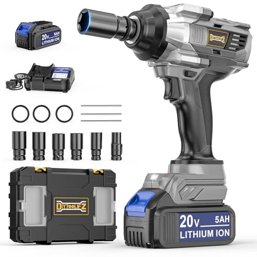 Cordless Impact Wrench 1/2 inch Compatible with DeWalt 20V...