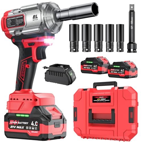 Cordless Impact Wrench, 1200Nm(900 Ft-lbs)1/2
