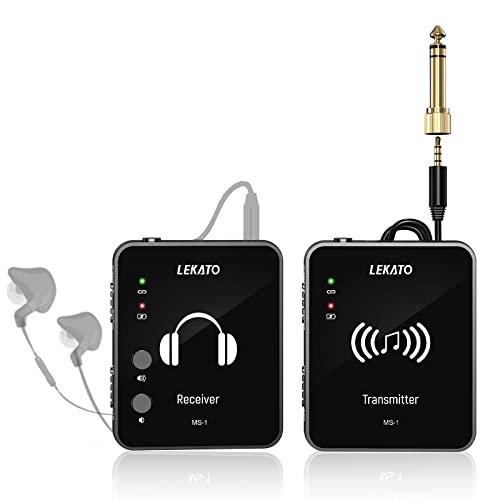 LEKATO Wireless in Ear Monitor System, MS-1 2.4GHz Stereo...