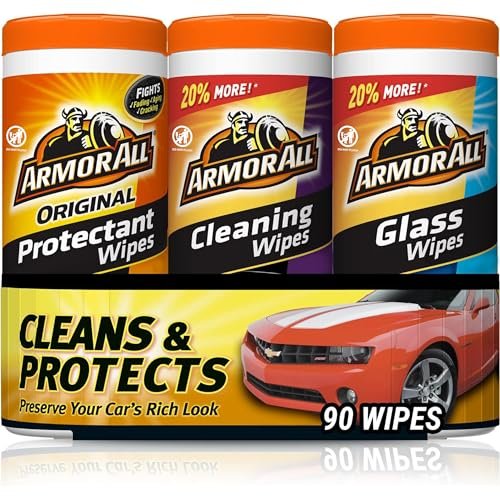 Armor All Protectant, Glass and Cleaning Wipes, Wipes for...