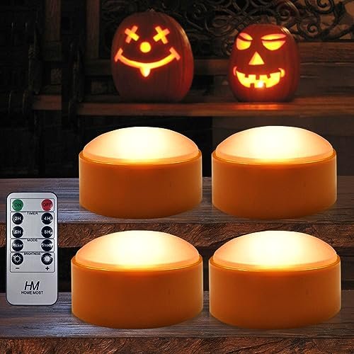 HOME MOST 4-Pack Halloween LED Pumpkin Lights Battery...