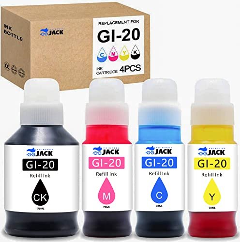 Printers Jack Compatible Canon GI-20 GI20 Refill Ink...