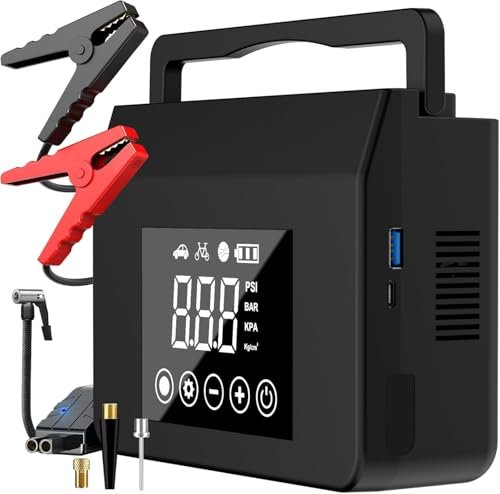 Jump Starter with Air Compressor, 4000A Car Battery Jump...