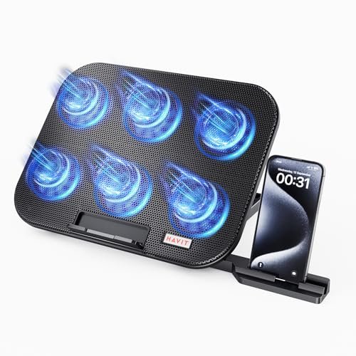 HAVIT Laptop Cooling Pad with 6 Quiet Fans and Adjustable...