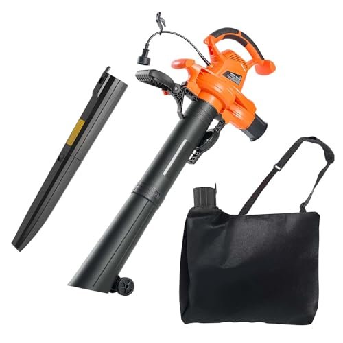 VEVOR 3 in 1 12 Amp Electric Leaf Blower, Leaf...