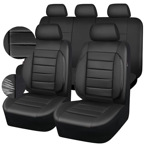 CAR PASS Leather Seat Covers Full Set Universal Water...