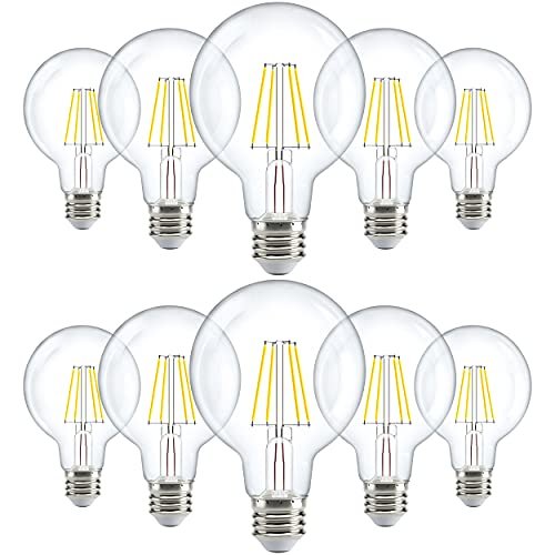 Sunco 10 Pack G25 LED Light Bulbs, Filament Edison Globe,...