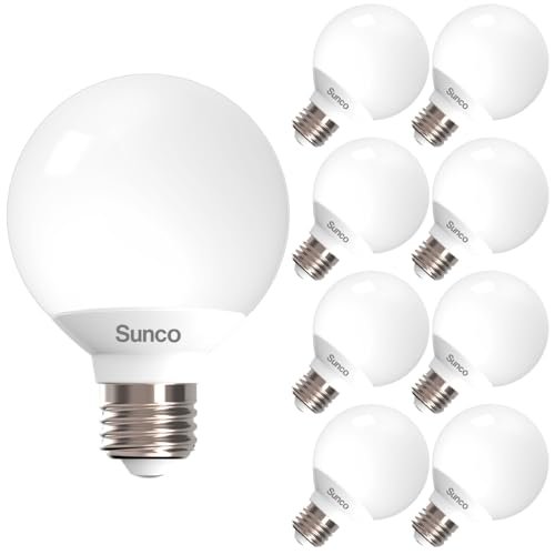 Sunco 8 Pack G25 LED Light Bulbs, Vanity Globe Bathroom...