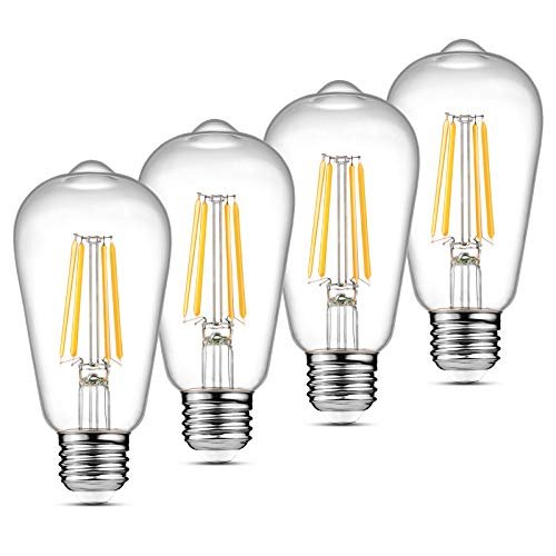 Ascher Vintage LED Edison Bulbs, 6W, Equivalent 60W,...