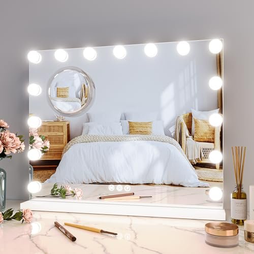 GAOMON Vanity Mirror with Lights, Lighted Mirror with 15...