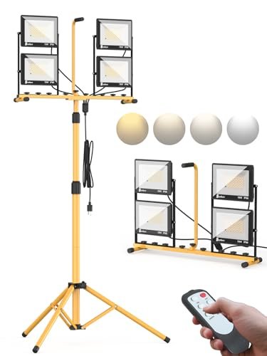Szwbee 32000 Lumen LED Work Light with Stand & Remote,...