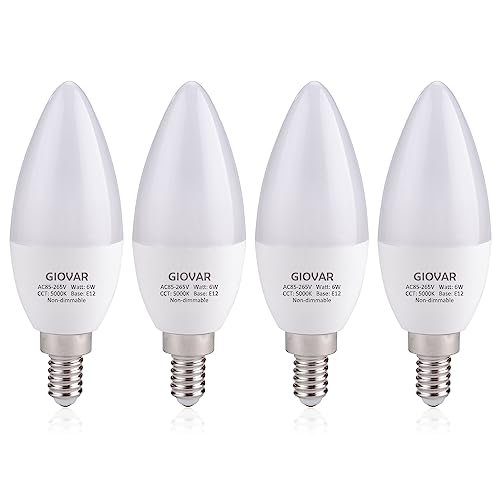 GIOVAR 4Pack LED Celing Fan Light Bulbs 60 Watt, Daylight...