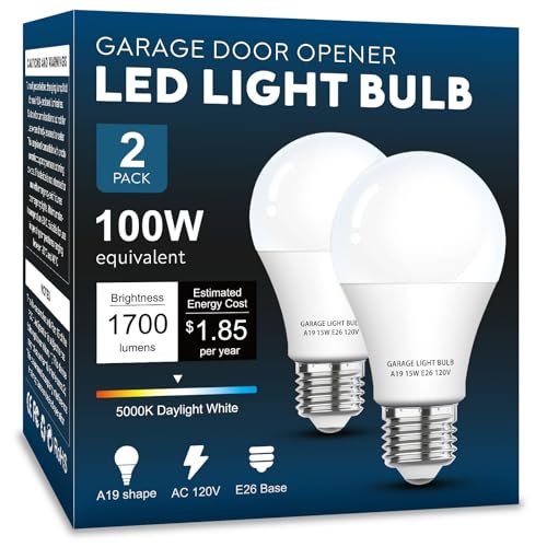 LOXYEE Garage Door Opener LED Light Bulb 2 Pack，15W...