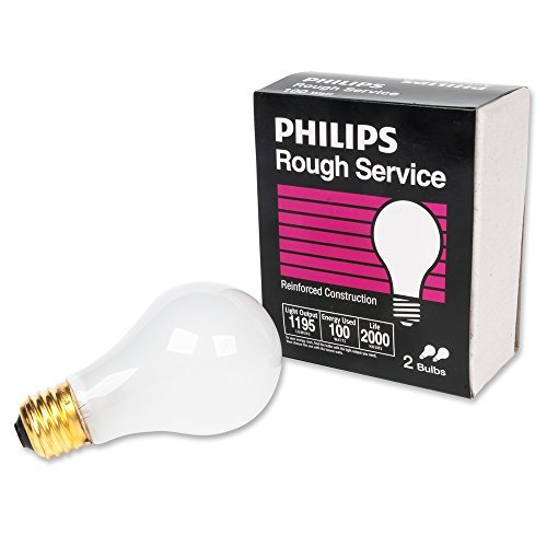 PHILIPS 100W A19 Medium Base Frosted Rough Service Light...