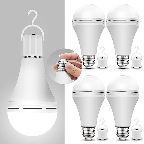 Neporal 4 Pack Emergency-Rechargeable-Light-Bulb, Stay...
