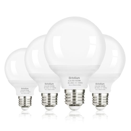 Brtstiun G25 LED Light Bulb, Round Vanity Light Bulbs for...