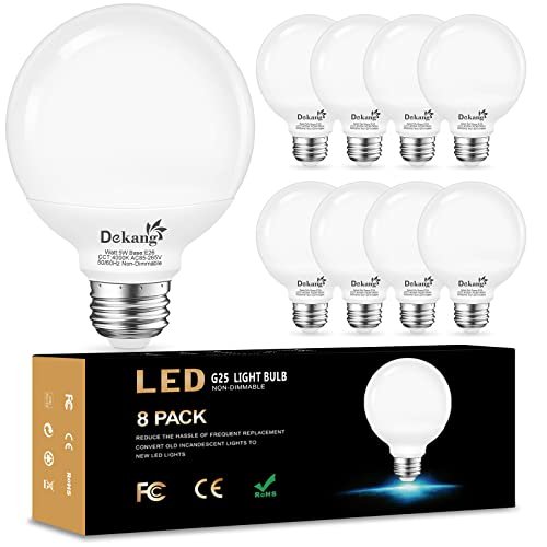 Dekang 8-Pack LED Vanity Light Bulbs for Bathroom 4000K...