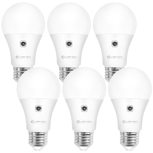 A19 Dusk to Dawn Sensor LED Light Bulbs Outdoor, Daylight...