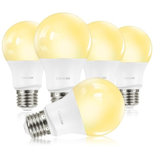 Consciot A19 LED Light Bulbs Dimmable,60W Equivalent,3000K...
