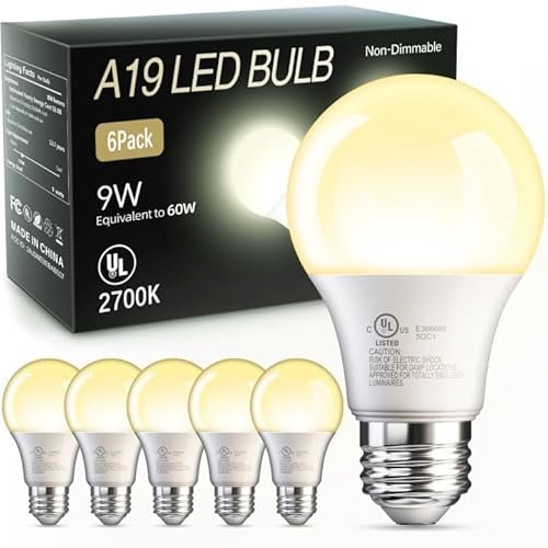 TJOY 6 Pack A19 LED Light Bulbs, 60 Watt Equivalent...