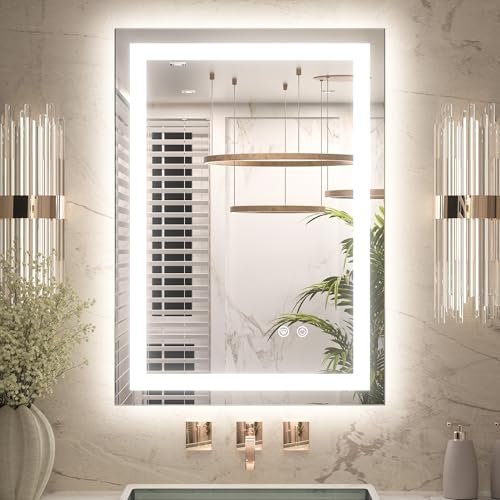 Keonjinn LED Mirror for Bathroom 22 x 30 Inch, Frontlit...