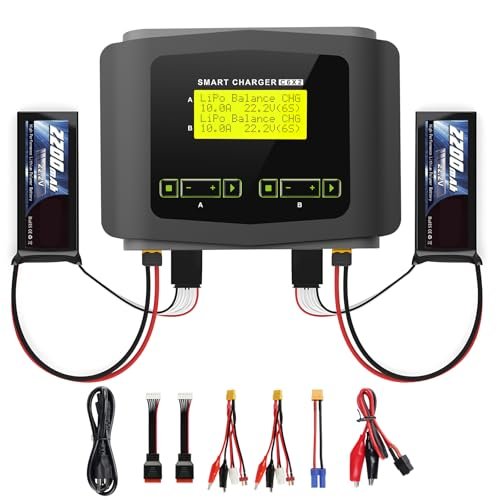 Hiyiton C6X2 Dual LiPo Battery Charger DC 240W 10A,Smart...