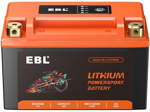 EBL Lithium YTZ10S-BS, 180CCA Lithium LiFePO4 Motorcycle...