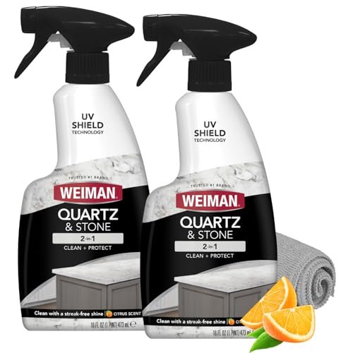 Weiman Quartz Countertop Cleaner and Polish (2 Pack w/Micro...