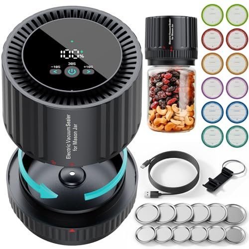 2025 Latest Updated Electric Mason Jar Vacuum Sealer Kit,...