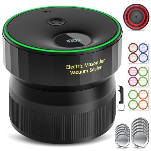2025 Upgraded Mason Jar Vacuum Sealer, Electric Vacuum...