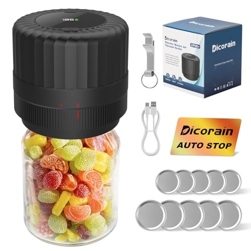 Electric-Mason-Jar-Vacuum-Sealer, Automatic Wide Mouth and...