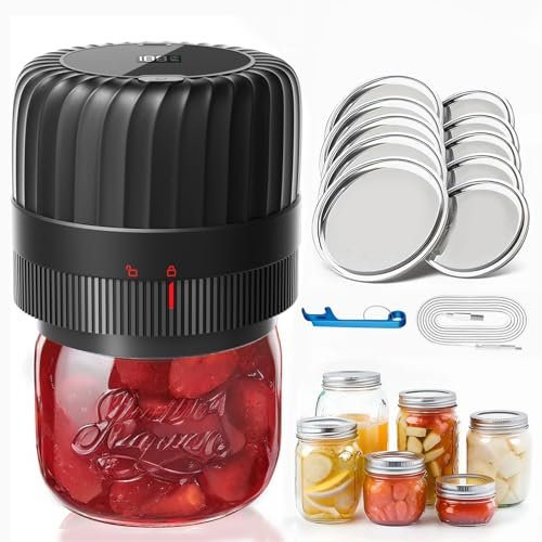 KITOOL Electric Mason Jar Vacuum Sealer Kit for Wide-Mouth...