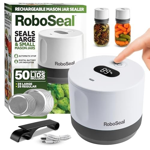 RoboSeal Rechargeable Mason Jar Vacuum Sealer for Mason...