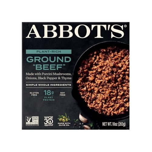 Abbot’s, Plant-Based Ground Beef Vegan Gluten-Free, 10 Ounce
