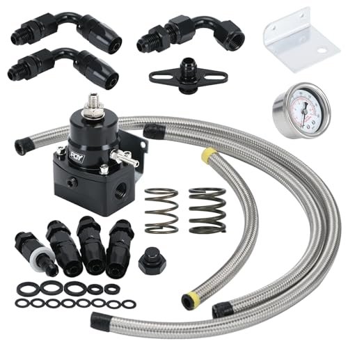 PQY Adjustable Fuel Pressure Regulator Kit 3-70PSI With 6AN...