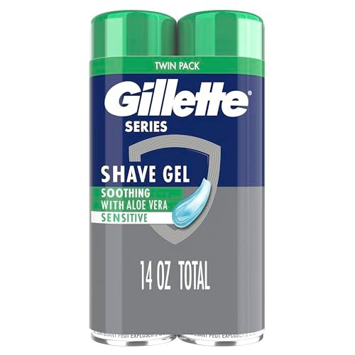 Gillette Series 3X Action Shave Gel, Sensitive Twin Pack,...