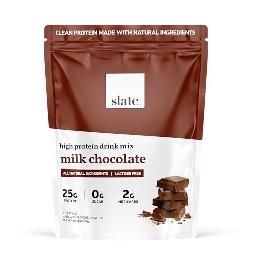 Slate Milk -High Protein Drink Mix Powder-Milk Chocolate,28...