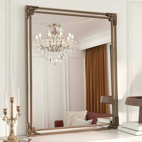 Keonjin Gold Vintage Mirror 30 x 36 Inch, Antique Mirrors...