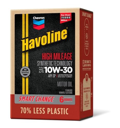 Havoline Motor Oil 10w30 High Mileage Synthetic Technology...