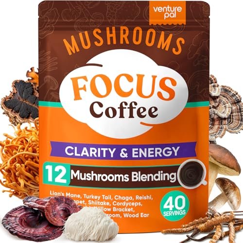Venture Pal Mushroom Coffee with 12 Adaptogenic Functional...
