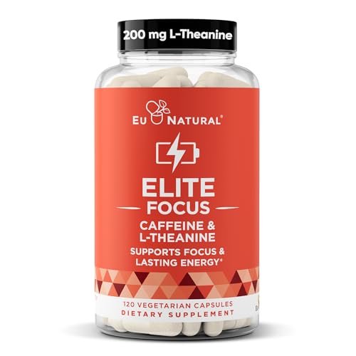 Elite Caffeine Pills with L-Theanine – Jitter-Free Focused...