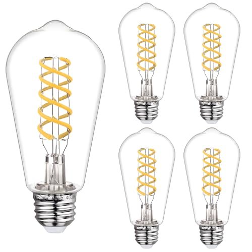 Austin Coast 4 PCS Dimmable Vintage LED Edison Bulbs, 6W...