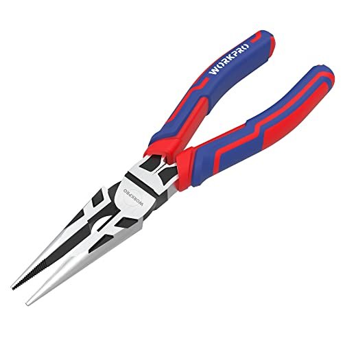 WORKPRO Premium 8” Needle Nose Pliers, Paper Clamp...