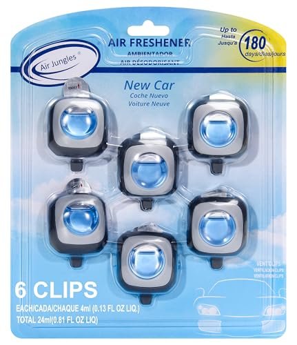 Air Jungles New Car Scent Car Air Freshener Clip, 6...